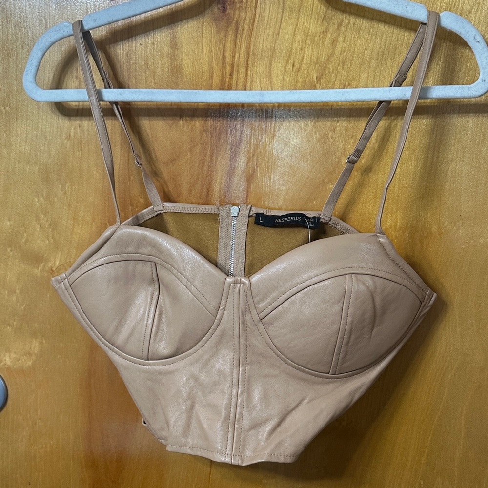 Chic Tan Crop Top Bustier